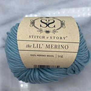 Stitch & Story The Lil' Merino‎ 50g 100% Merino Wool Soft Teal LL516 Yarn 71yd